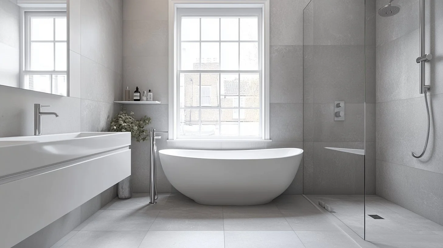 Family bathroom renovation with bath and separate shower