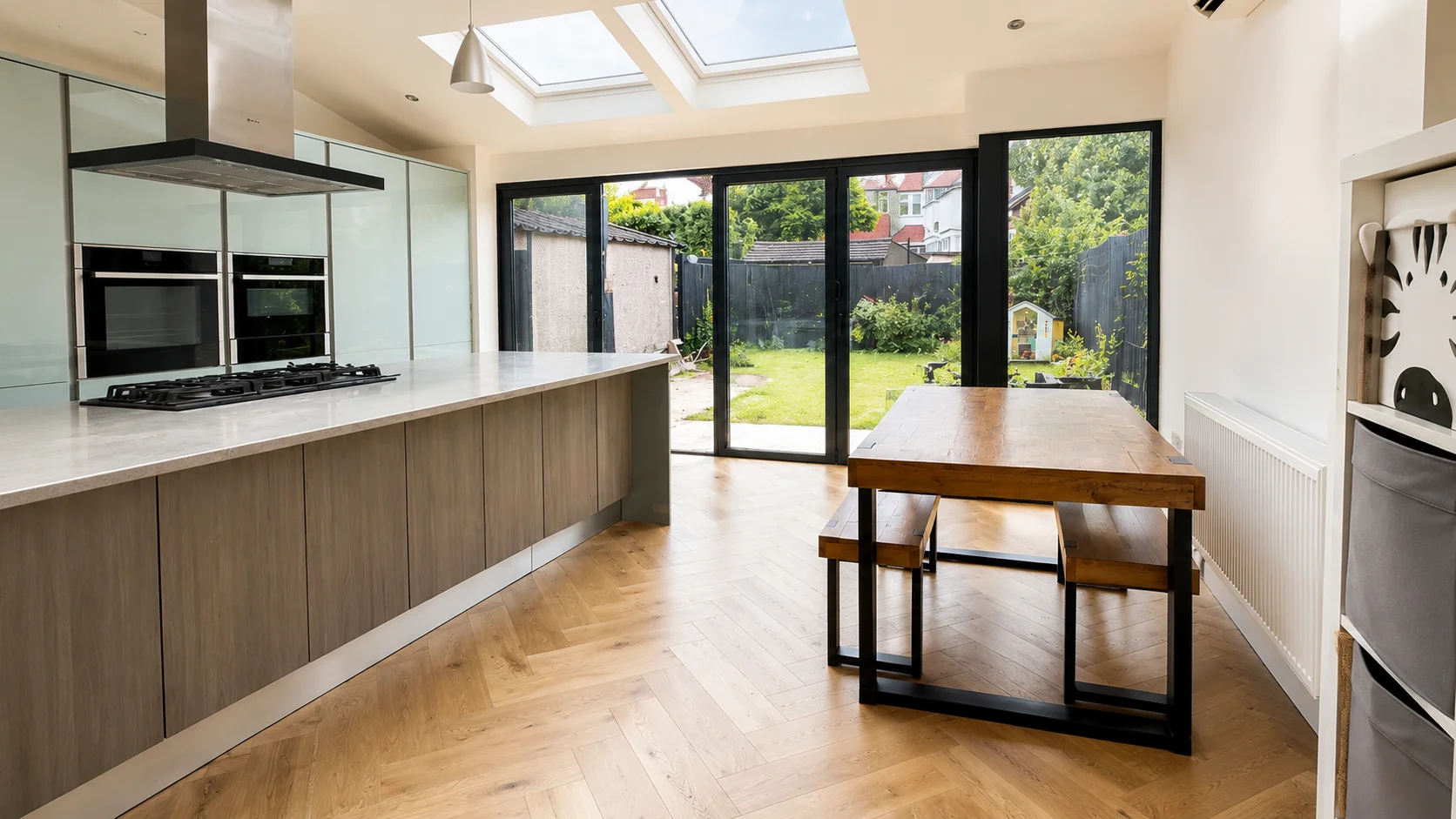 Open-plan kitchen as part of full house refurbishment